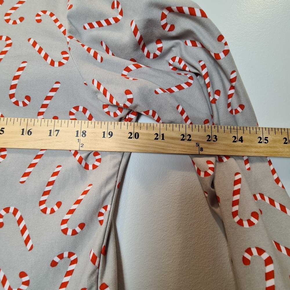 Not A Morning Person Candy Cane Pajama Size S Merry Christmas Tree Gray Soft Bow - Picture 2 of 14